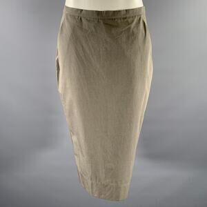 RICK OWENS Size 8 Grey Cotton Mid-Calf Skirt